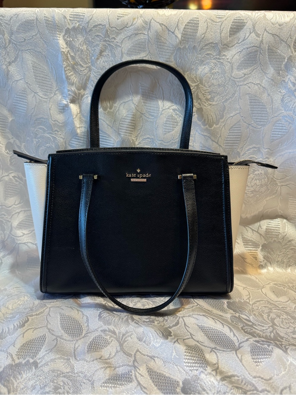 Kate Spade Black/White Geraldine Satchel Handbag